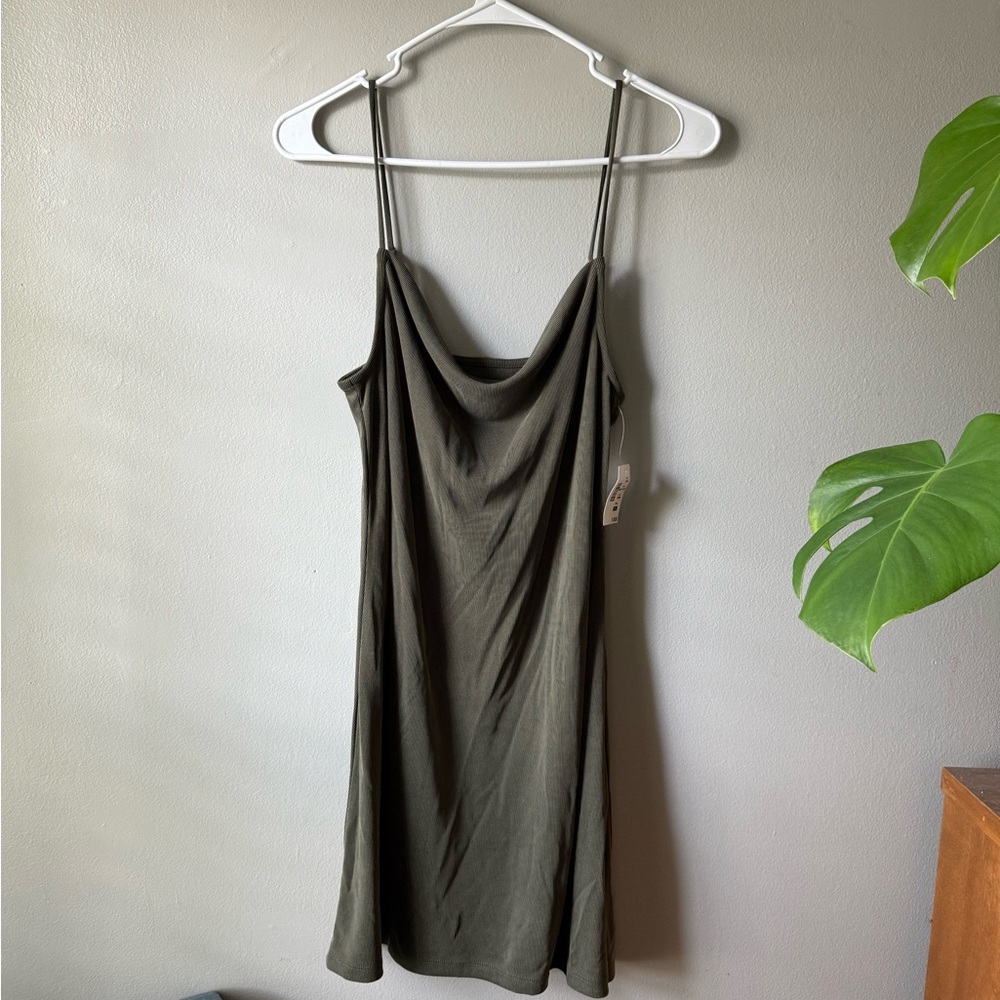 Olive Green Slip Dress